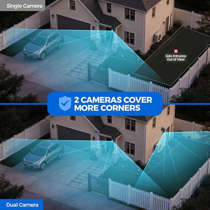 LITYMOL 2K Solar Camera for Home Safety, 360° View Security Cameras Wireless Outdoor, Color Night Vision, Siren Alarm, 2-Way Audio, AI Detection, SD/Cloud Storage, 2.4GHz WiFi