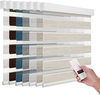 ACMEART Motorized Zebra Blinds,Smart APP & Remote Control 95% Blackout Shades,Compatible with Alexa,Custom Size Electric Window Blinds for Bedroom/Home/Office (Classical Beige)