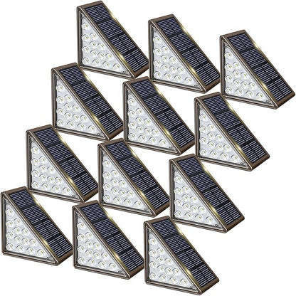 JOFIOS Solar Step Lights - 12 Pack, Waterproof IP67, Deck & Staircase Lights, Patio & Front Step (Cool Brown)