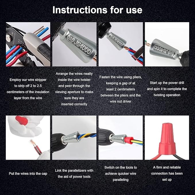 2 Pcs Upgraded Wire Twister Tool for Drill, Compact Wire Nut Twister for DIY Home Electrical Repair, Lightweight Wire Nut Twister for Drill Compatible with 9-22 AWG Wire