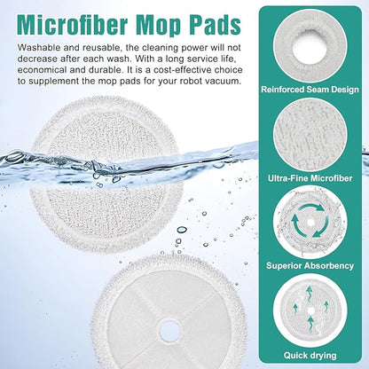 6 Pack Mop Pads Replacement Parts for Bissell 3115 Series, for 2859 SpinWave Wet and Dry Robot Vacuum Cleaner, Reusable & Washable Mop Cloths Accessories