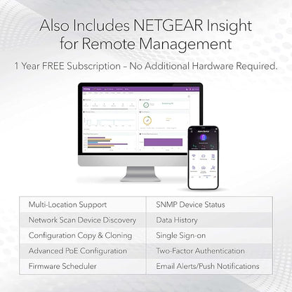 NETGEAR 10-Port 10G Multi-Gig PoE Ethernet Smart Managed Switch (MS510TXUP) | With 4 x 10G Ultra60 PoE++ & 4 x 2.5G Ultra60 PoE++ Ports @ 295W, 2 x 10G SFP+, Insight Cloud Management, Desktop/Rack Mount
