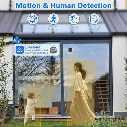 Swingers 3MP 2K Window Camera,2.4GHz & WiFi Indoor Cameras for Home Security with Phone app,Person & Motion Detection,Night Vision,Easy & Quick Install (1 Pack)