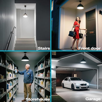 Pir Motion Sensor Light Bulbs – E26 A19 12W (100 Watt Equivalent), 5000K Daylight, Automatic On Off, Dusk to Dawn, Smart Indoor Outdoor LED for Garage, Porch, Closet, Stairway, Security (2 Pack)
