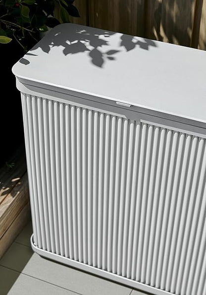 Veradek Tambour Series Outdoor Trash Can with Lid – All-Weather Waste Bin for Patio, Pool, BBQs & Parties | Durable Dual Bag System up to 30 Gallons | Modern Design for Backyard or Deck