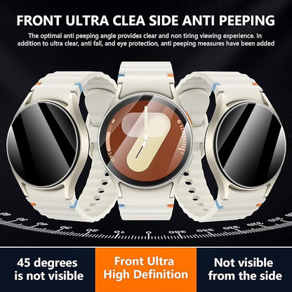 Suoman 4-Pack for Samsung Galaxy Watch 6/7/FE 40mm Privacy Screen Protector, [Anti-peeping] 9H Hardness Ultra-thin Tempered Glass Screen Protective Film