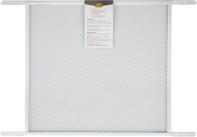M-D Building Products 14182 Door Grille, Adjustable Fit for Doors 30" to 36" Wide, Easy-to-Install, Ideal for Residential and Commercial Use (White)