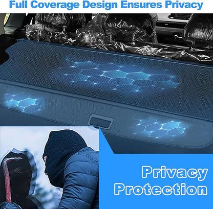 AUXKO Retractable Cargo Cover for Lucid Gravity 2026-2025 with 4PCS Car Headrest Hooks, Trunk Cargo Cover Luggage Security Shade Cover Shielding Shade Anti-Peeping Luggage Privacy Screen, Carbon Fiber