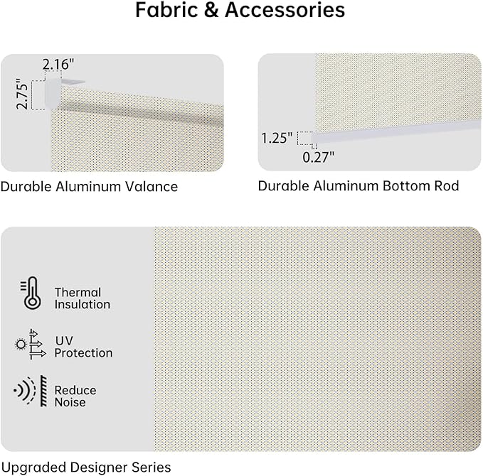 Motorized Coupled Shades, Falme Resistant Smart Solar Shades for Large Windows Automatic Blinds Compatible with Alexa, Electric Roller Blinds Customized for Home Office(5% Openness Beige)