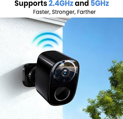 realhide 2K Wireless Outdoor Security Camera with 64GB SD Card, 6-Month Battery, Dual-Band 2.4/5GHz WiFi, Full-Color Night Vision, IP66 Weatherproof, Motion Alerts, 2-Way Talk for Home Security
