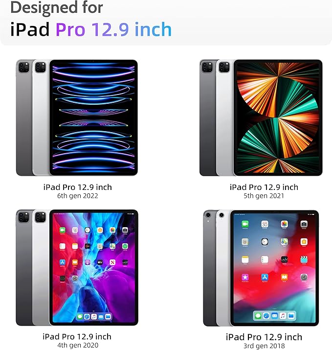 Peslv Privacy Screen Protector Compatible With iPad Pro 12.9 Inch 2018 2020 2021 2022, Anti Glare Blue Light Spy Filter Private Cover, High Sensitive Bubble-Free Easy Install Black Security Screen