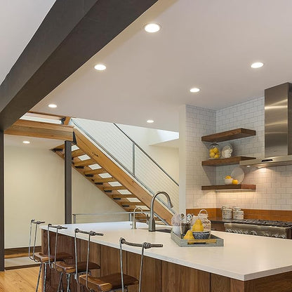 Maxxima 6 in. 2 Hour Fire Rated Ultra Thin LED Downlight, Slim Recessed Canless Light, IC Rated, 1100 Lumens, 5 Color Temperature Selectable 2700K/3000K/3500K/4000K/5000K, Dimmable, J-Box Included