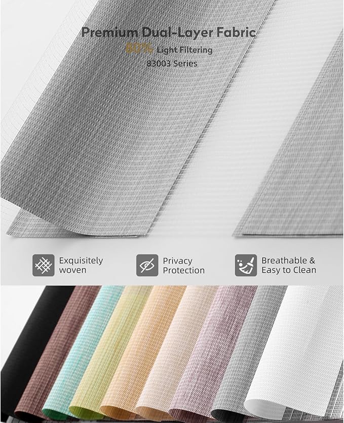 ACMEART Motorized Zebra Blinds,Smart APP & Remote Control Light Filtering Zebra Shades,Compatible with Alexa,Custom Size Electric Window Blinds for Home Office (Light Grey)