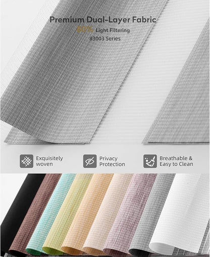ACMEART Motorized Zebra Blinds,Smart APP & Remote Control Light Filtering Zebra Shades,Compatible with Alexa,Custom Size Electric Window Blinds for Home Office (Light Grey)