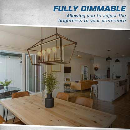 Decorative Light Bulb (3-Pack) 5.5 Watt G25 LED Filament Bulb E26 Medium Base (40W Equivalent) 3000K Warm White, 500 Lumens, Dimmable, Cut Glass Clear Decorative Light Bulbs