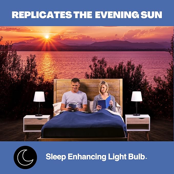 Norb NorbSLEEP Low-Blue Sleep Light Bulb – Melatonin-Boosting Nighttime LED for Restful Sleep – for Babies, Kids, & Adults – 6W A19 Dimmable, Natural Evening Spectrum, White Not Amber (4-Pack)