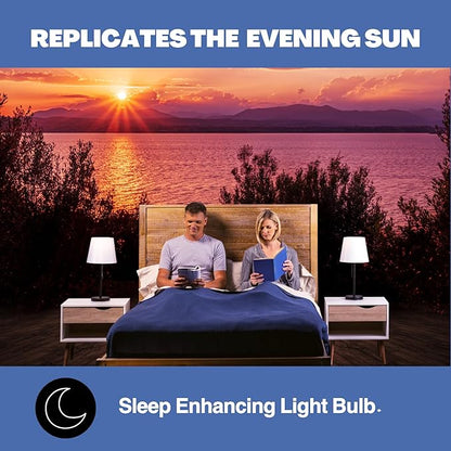 Norb NorbSLEEP Low-Blue Sleep Light Bulb – Melatonin-Boosting Nighttime LED for Restful Sleep – for Babies, Kids, & Adults – 6W A19 Dimmable, Natural Evening Spectrum, White Not Amber (4-Pack)