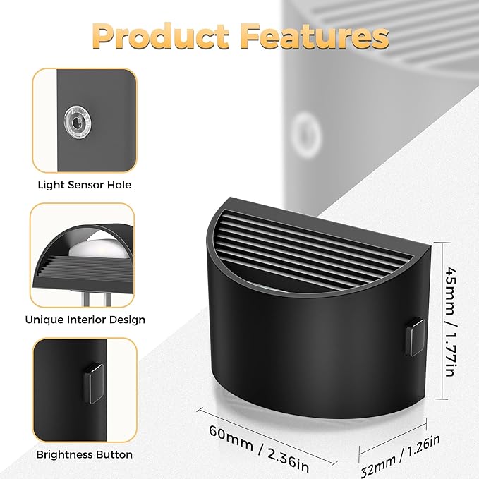 DORESshop Night Light, Night Lights Plug into Wall, Adjustable, 3000K | 3 Level Brightness Adjustable Night Light, Dusk to Dawn Sensor, Nightlights for Adults, Bedroom, Bathroom, Hallway, 4 packs