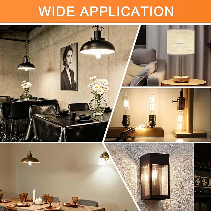 ToBeGreat T30 LED Light Bulbs 6 Watt Equivalent 60W E26 Tubular Bulbs T10 Edison LED Filament Bulb Daylight White 4000K,Desk Lamp,Bedbroom Cafe Restaurant Party,Dimmable (Daylight 4000K, 5 in (2pack))