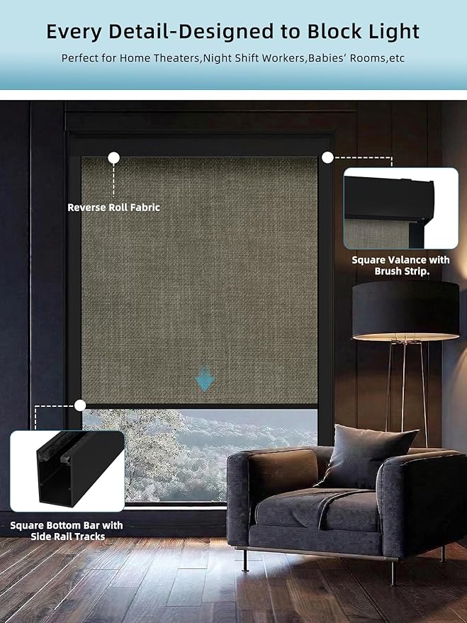 SmartWings Motorized Smart Blinds with Remote, Custom Automatic 100% Blackout Roller Shade Compatible with Alexa/Homekit/Google, Electric Smart Blinds for Indoor Windows, Vigor Sage