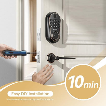 IronZon Electronic Keyless Door Lock with Keypad, Gold