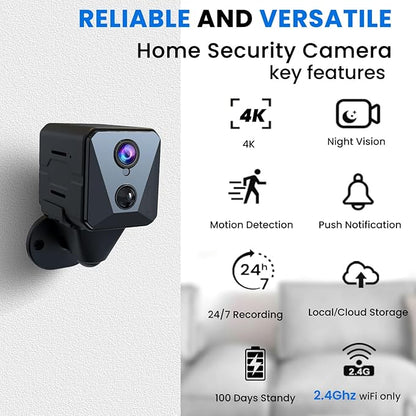 Hidden Camera | Spy camera, Improved 2K WiFi Mini Camera, Real-Time View,100 Days Battery Life, Cloud & SD Storage, Clear Night Vision, AI Motion Detection, Security Wireless Camera Nanny Cam