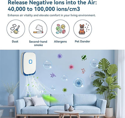Plug In Air Ionizers for Home – 4 Pack Negative Ion Air Cleaner for Strong Dog Poof, Cat Litter Box Deodorizer, Air Purifier For Smoke, Kitchen Odor, Bathroom Closet Shoe Cabinet Office – White