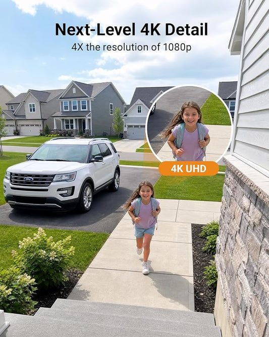 Anlapus 4K 8CH Security DVR Camera System, 8 X 8MP Pan Tilt Camera, 1TB HDD
