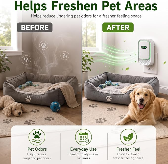 6 Pack Plug in Air Purifier,Quiet Air Ionizers for Home and Pet Odors