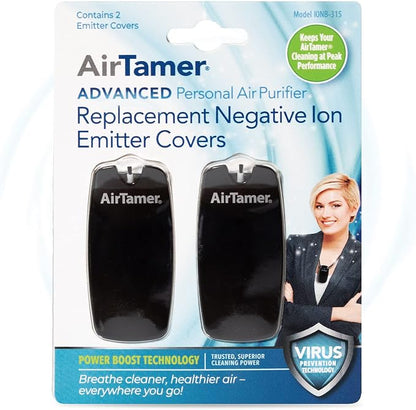 AirTamer Replacement Negative Ion Emitter Covers, Black, 2-Pack