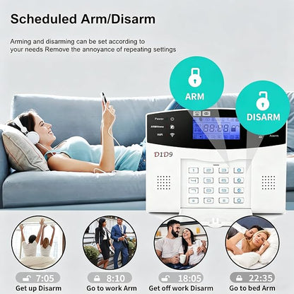 10pcs Wireless DIY Home Burglar Alarm System, 4G WiFi GSM, No Monthly Fee,Home Security with App Alert