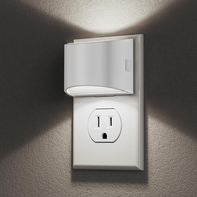 DORESshop Night Light, Night Lights Plug into Wall, Adjustable, 5000K | 3 Level Brightness Adjustable Night Light, Dusk to Dawn Sensor Nightlights for Adults, Bedroom, Bathroom, Hallway, 2 packs