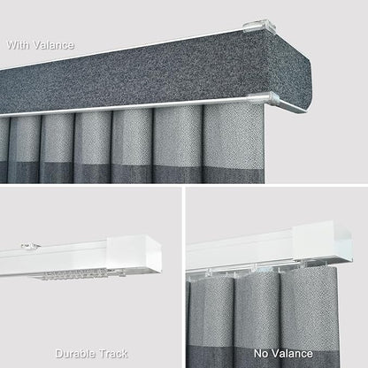 Motorized Sheer Vertical Blinds with Remote, Light Filtering Vertical Blind Sliding Door Blinds Remote Control Blinds for Sliding Glass Door Customize(Elegant Denim Blue)