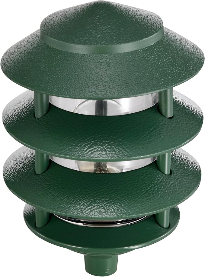 Nuvo SF77/324, Outdoor Pagoda Landscape Path Light, Landscape Light, Green