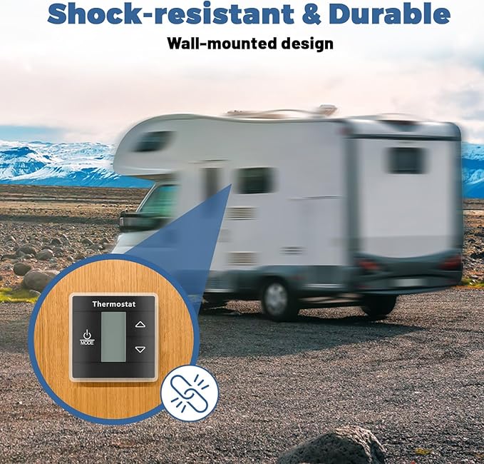 3316250.712 RV Single Zone Thermostat Compatible with Dometic RV Air Conditioner – Capacitive Touch Control, Digital Display Wall Thermostat for RV, Camper, Travel Trailer