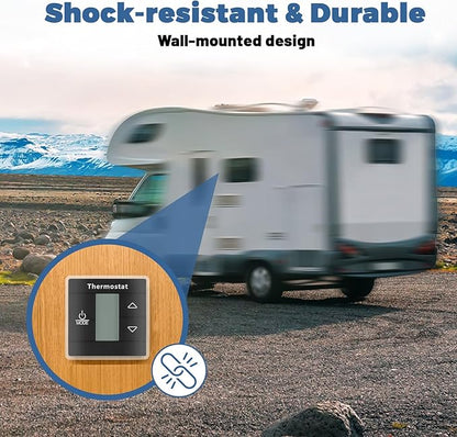 3316250.712 RV Single Zone Thermostat Compatible with Dometic RV Air Conditioner – Capacitive Touch Control, Digital Display Wall Thermostat for RV, Camper, Travel Trailer