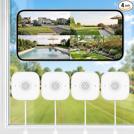 2K No-Drill Window Camera 4 Pack, 2.4GHz & 5GHz WiFi Window Cameras for Home Security, Anti-Glare, Magnetic Mounted, Color Night Vision, 24/7 Recording, Human & Motion Detection, Works with Alexa