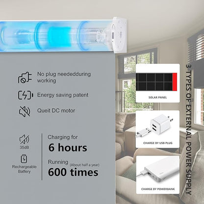 Bringnox Motorized Blinds with Remote,100% Blackout Smart Roller Blinds Compatible with Apple Homekit Google Home and Alexa Via HUB,and Customized (Vinyl Grey-16)