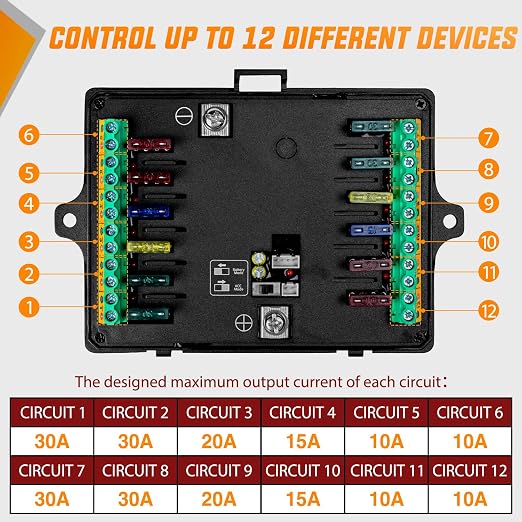 Nilight 12 Gang Switch Panel APP RGB 12V 24V Circuit Control System 4-Mode | Fuse Wiring Harness Automatic Dimmable LED Pod Toggle/Momentary/Strobe/Flash Modes for Car Pickup Truck Camper SUV