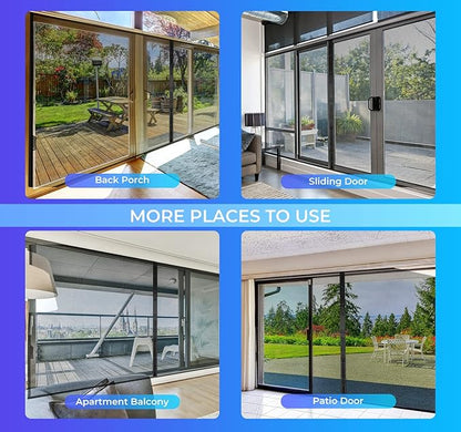 Garage Door Screen For 2 Car 12x9FT, Magnetic Screen Garage with Retractable Fiberglass Mesh and Heavy Duty Weighted Bottom, Easy Assembly & Pass, Hands Free Screen Door w/ 44 Magnets for Garage/Patio