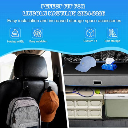 AUXKO Retractable Cargo Cover for Lincoln Nautilus 2026 2025, Trunk Cargo Cover Luggage Security Shade Cover for 2026-2024 Lincoln Nautilus Shielding Anti-Peeping Luggage Privacy Screen, Carbon Fiber