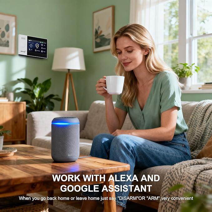 PGST Wireless Alarm System for Home Security,No Monthly Fee,4.3 Inch Touchscreen,Door and Motion Sensors,Work with Alexa and Google Home for Apartment,Garage