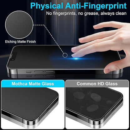 Mothca 2 Pack Matte Privacy Screen Protector for iPhone 13 Pro Max/iPhone 14 Plus 6.7-inch [Auto Fit Box Dust-Free] Anti Spy Anti-Glare Anti-Fingerprint Full Coverage Tempered Glass, Smooth as Silk