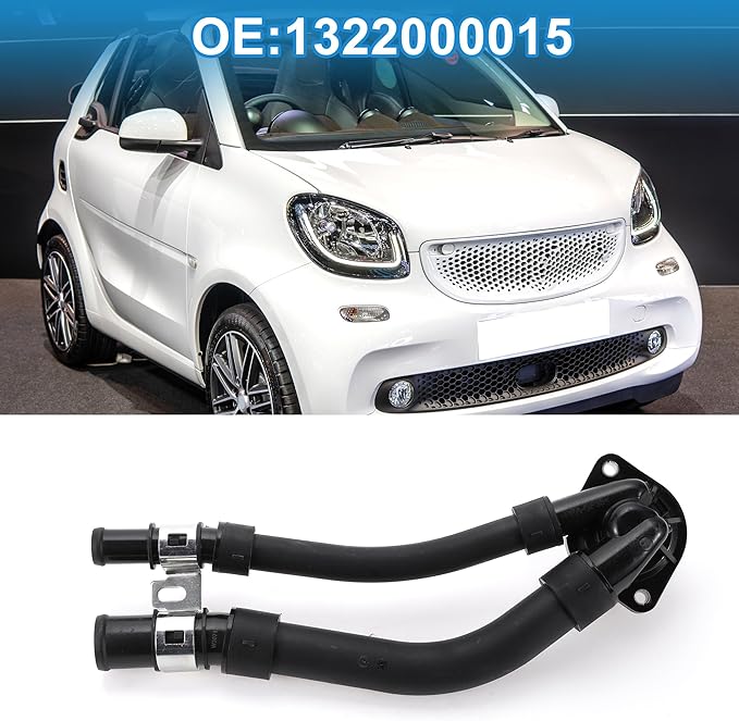 Car Thermostat No.1322000015 Engine Coolant Thermostat Housing Assembly for Mercedes Benz for Smart Fortwo 2008-2015 Plastic Black Durable