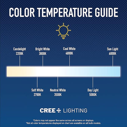 Cree Lighting Connected Max Smart Led Bulb A19 60W Tunable White + Color Changing, 2.4 Ghz, Works with Alexa and Google Home, No Hub Required, Bluetooth + WiFi, 1Pk