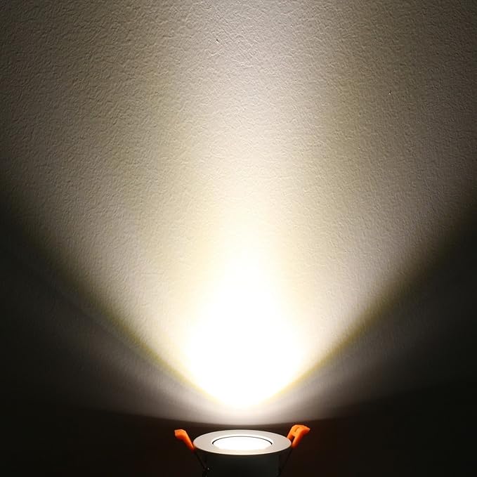 LightingWill 2inch LED Dimmable Downlight, 3W COB Recessed Ceiling Light, Natural White 4000K-4500K, CRI80, 25W 220LM Halogen Bulbs Equivalent, White (20 Pack)