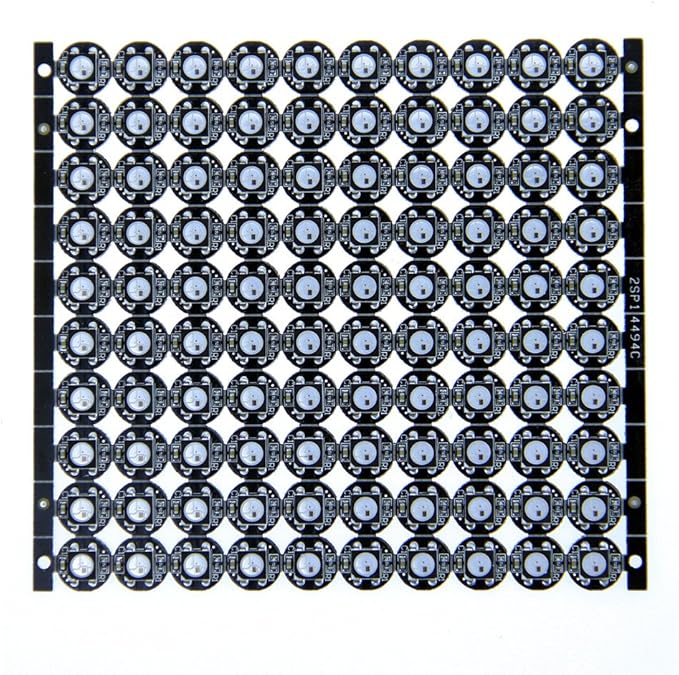 ALITOVE 100pcs WS2812B Addressable 5050 Smart RGB LED Pixel Light on Black Heat Sink PCB Board 5V DC Compatible with Raspberry Pi for DIY Lighting Project