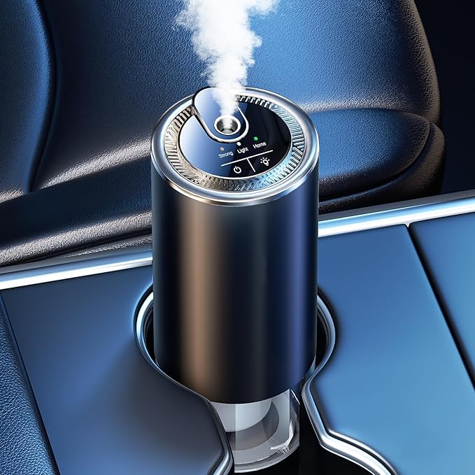 Smart Car Air Freshener Diffuser with Starry Sky Projection, 50ml/1.8OZ Perfume Car Diffuser, 6 Months Long-Lasting Fragrance, RGB Music-Sync Lights, Intelligent Auto On/Off, 3 Modes, Cologne