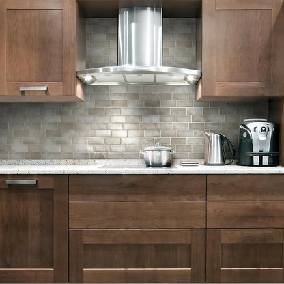 Smart Tiles Peel and Stick backsplash, Subway Taupe Gray, 11.55"x8.38" | Pack of 5 (2.8 sq ft), Glossy, Heat/Moisture Resistant, Low VOC, Kitchen/Bathroom, Renter Friendly, Made in Canada