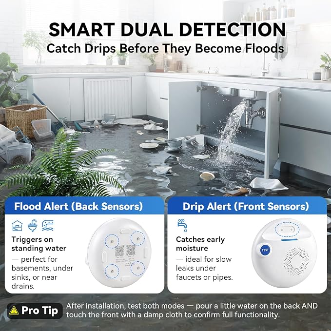 WiFi Smart Water Leak Detection & Auto Shut-Off Kit – 1 EVO Valve Controller + 2 Wireless Sensors, No Hub Needed, Works with Alexa & Google Home, Real-Time App Alerts for Home & Business